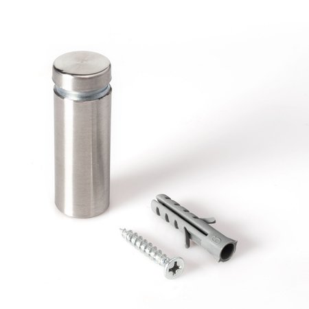 OUTWATER Round Standoffs, 1-1/2 in Bd L, Stainless Steel Brushed, 5/8 in OD 3P1.56.00152